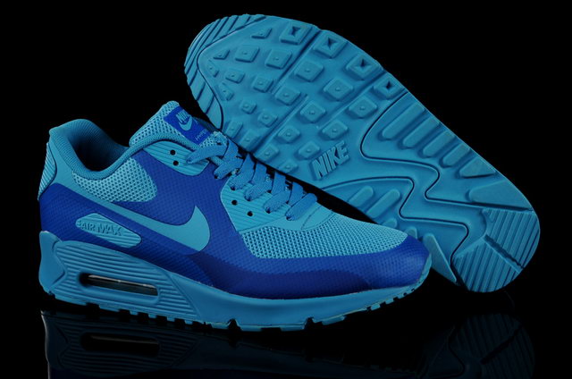 Mens Nike Air Max 90 Hyperfuse Blue Glow Shoes - Click Image to Close